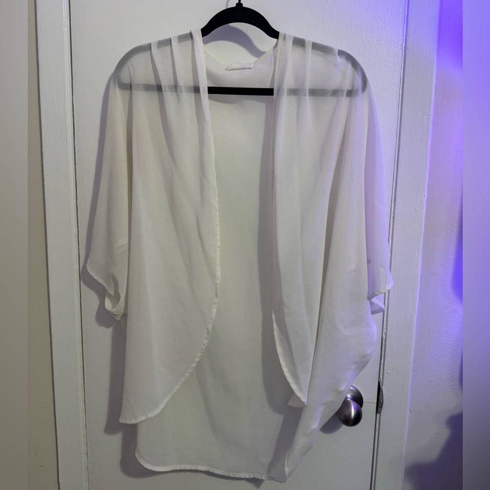 Sheer White Kimono Cardigan
